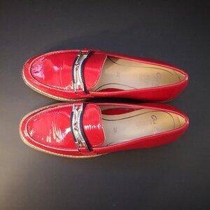 NWT Ara Kade Ladies Red Patent Leather High Soft Technology Luftpolster Loafers